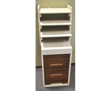 A Stag set of drawers set a shelf unit