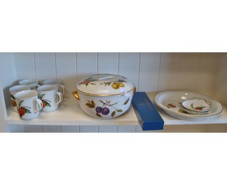 A Royal Worcester 'Evesham' casserole dish and other items