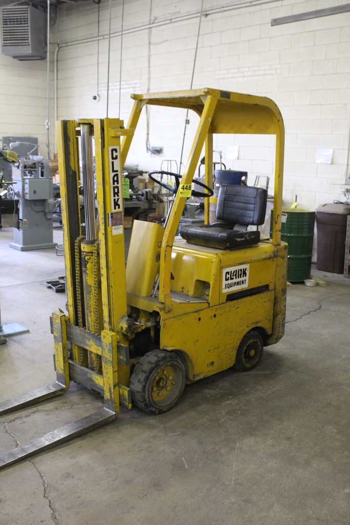 CLARK 2,000 LB. MODEL CF20 LP GAS FORKLIFT TRUCK, S/N 215-2053-1270 ...