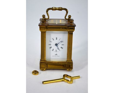 Matthew Norman - a Swiss miniature lacquered brass carriage clock, a/f, 9.5 cm high
