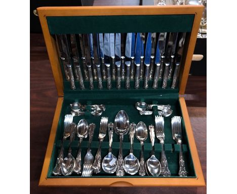 A set of epns Kings pattern flatware and cutlery for twelve settingOne dessert fork lacking