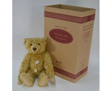 A boxed Steiff Teddy Boy 1905 replica, Light Blond 50, 1998, 56 cm high