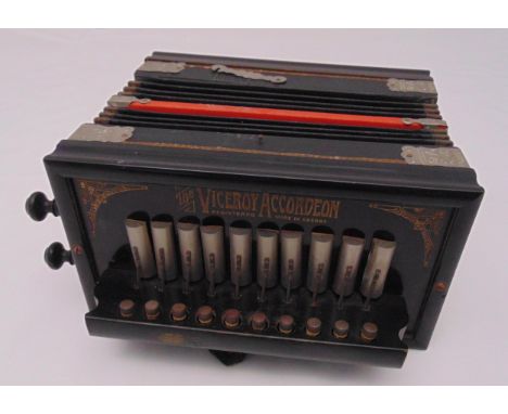 An ebonised Viceroy accordion, made in Saxony, circa 1920