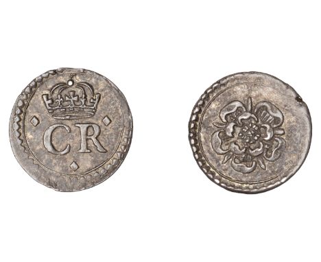 Charles I (1625-1649), Patterns, Pattern Halfpenny, by N. Briot, crowned CR, rev. large rose, 0.25g (SCBI Brooker 1257; N 269