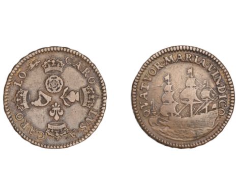 Charles II (1660-1685), Pattern Farthing, 1662, in copper, crowned rose, thistle, lis and harp, arranged cruciformly, rev. sh