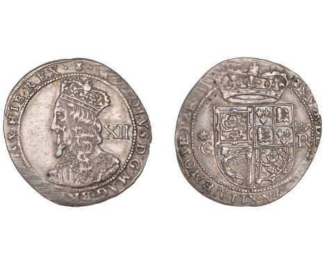 Charles I (1625-1649), Third coinage, Falconer’s Anonymous issue, Twelve Shillings, mm. thistle, unsigned, large harp, 5.92g/