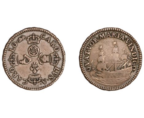 Charles II (1660-1685), Pattern Farthing, 1662, in copper, crowned rose, thistle, lis and harp, arranged cruciformly, rev. sh