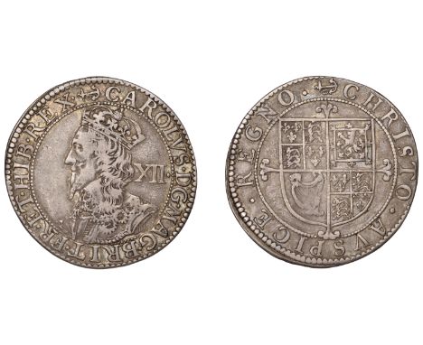 Charles I (1625-1649), Briot’s Second Milled issue, Shilling, mm. anchor, signed b both sides, 5.93g/6h (SCBI Brooker 725-6, 