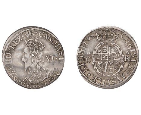 Charles I (1625-1649), York mint, Sixpence, mm. lion, crowned c r flanking shield, besants before and after avspice, 2.93g/12