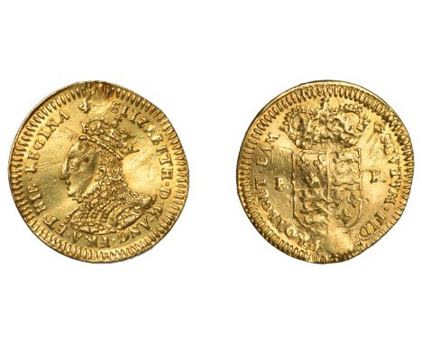 Elizabeth I (1558-1603), Milled coinage, Gold Halfcrown, undated [1567-8], mm. lis, bust E, elizabeth d g ang fra et hib regi