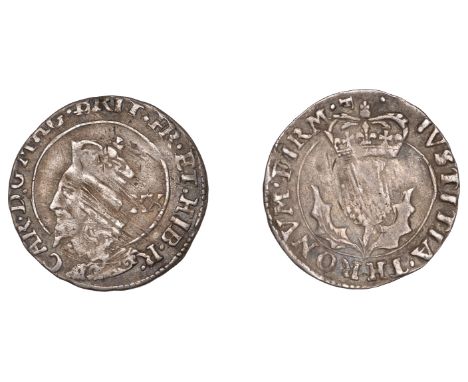 Charles I (1625-1649), Third coinage, Falconer’s First issue, Twenty Pence, no mm., signed f above crown on rev., reads mag b