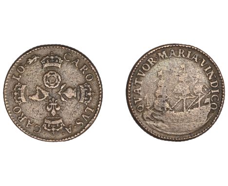 Charles II (1660-1685), Pattern Farthing, undated, in copper, crowned rose, thistle, lis and harp, arranged cruciformly, rev.