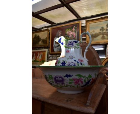 A Copeland Spode pottery jug and basin, the basin 37.5cm diameter.&nbsp; 