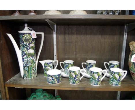 A Portmeirion 'Magic Garden' coffee service. 