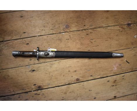 A British World War I 1907 pattern bayonet and sheath, by Wilkinson. 