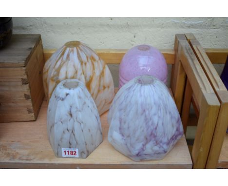Four glass light shades. 