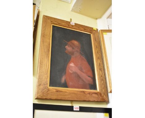 Andrew Tyzack, portrait of Simon Russell Beale, signed and dated 2003, oil on canvas board, 42.5 x 30cm.&nbsp; 