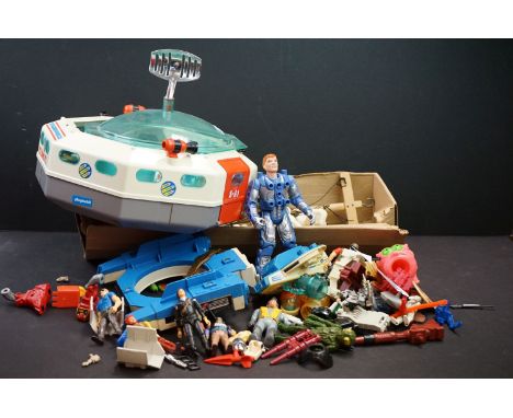 Collection of 80s toys to include Kenner Ghostbusters, Mattel Battlestar Galactica, Galoob A-Team, Fisher Price Adventure Peo