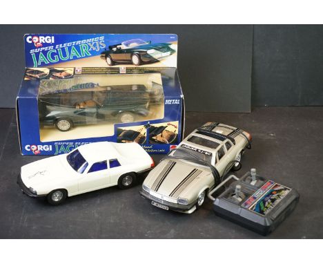 Boxed Mattel Corgi Super Electronics 94635 Jaguar XJS, Corgi Sonic The Saint's Car (no gun) and a remote control Jaguar XJ SC