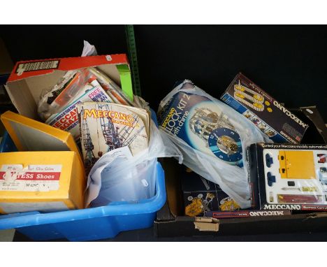 Collection of boxed &amp; unboxed Meccano to include Set no. 3, Electronic Control Set, Caterpillar Track Pack and Clock Kit 