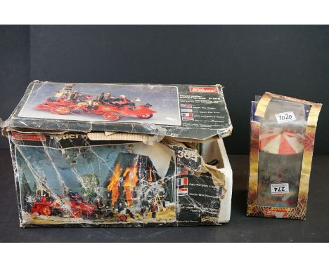 Wilesco D 305 Steam Fire Engine in polystyrene case and partial tatty box ( some corrosion to brass ) with two fireman figure