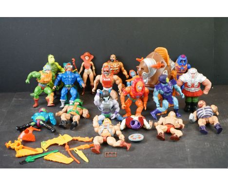 He Man Masters of the Universe - 17 Mattel figures to include He Man, Skeletor, Merman, Beast Man, Faker, Trapjaw etc plus a 
