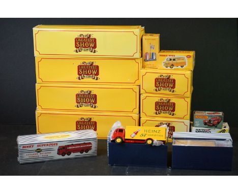 12 Boxed Atlas diecast models to include 7 x Greatest Show On Earth and 5 x Dinky (943, 920, 49D, 482 &amp; 920) plus a boxed