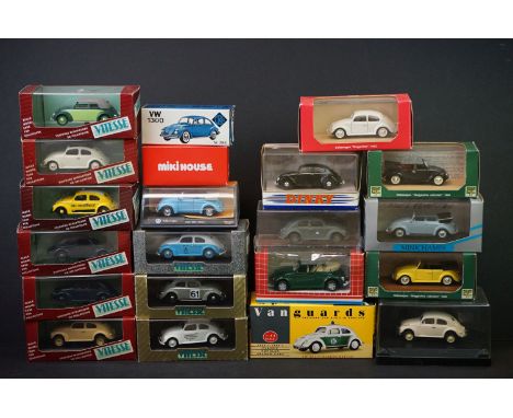 Collection of 21 boxed / cased VW diecast models to include mainly Continental examples featuring Vitesse, MiniChamps Paul's 