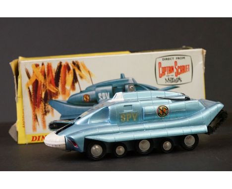 Boxed Dinky 104 Captain Scarlet Spectrum Pursuit Vehicle diecast model, with missile, diecast excellent, gd box and inner dis