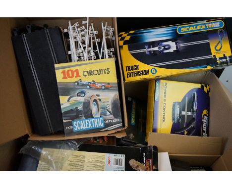 Quantity of Scalextric accessories to include boxed C248 Humpback Bridge, C8045 Electronic Lap Counter and Timer, Sport Power