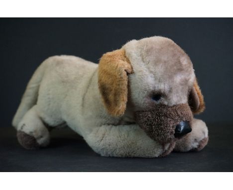 Circa 1970s Steiff dog soft toy, original button to ear, gd condition 
