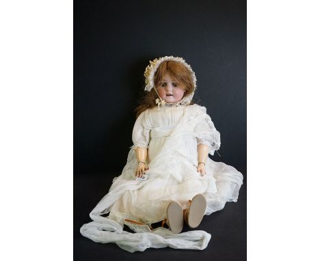 Early 20th century French   ' Bebe Elite ' Bisque Headed Doll, impressed marks 286 - 6 3/4, with brown sleeping eyes and open