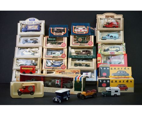 23 Boxed diecast models to include 2 x Vanguards, 2 x Matchbox (MB49 &amp; MB20), Corgi Royal Mail and Lledo (two boxes) 