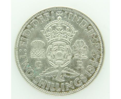 1944 - silver florin of George VI - EF grade. UK P&amp;P Group 0 (£6+VAT for the first lot and £1+VAT for subsequent lots) 