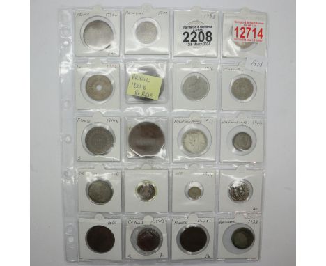 Page of mixed coins, including ancient coins and Spanish silver. UK P&amp;P Group 1 (£16+VAT for the first lot and £2+VAT for