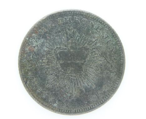 William IV Ascension to throne token - F grade. UK P&amp;P Group 0 (£6+VAT for the first lot and £1+VAT for subsequent lots) 