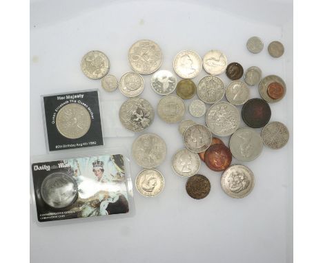 Collection of mostly UK pre-decimal coins and commemorative types. UK P&amp;P Group 1 (£16+VAT for the first lot and £2+VAT f