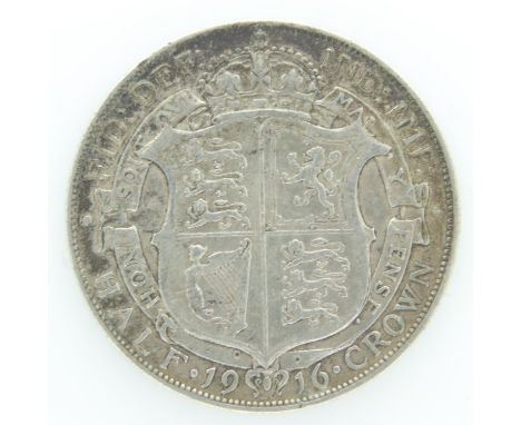 1916 silver half crown of George V - gVF grade, UK P&amp;P Group 0 (£6+VAT for the first lot and £1+VAT for subsequent lots) 