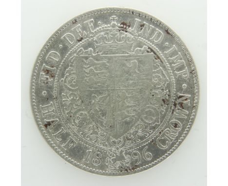 1896 silver half crown of Queen Victoria - aVF grade. UK P&amp;P Group 0 (£6+VAT for the first lot and £1+VAT for subsequent 