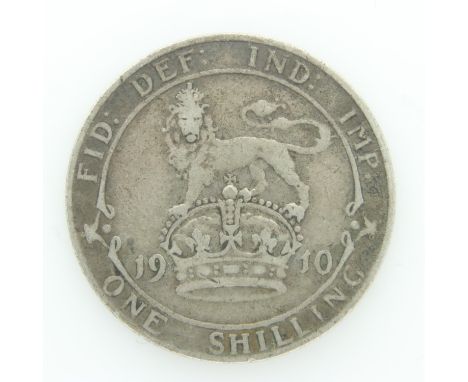 1910 - Silver shilling of Edward VII - nVF. UK P&amp;P Group 0 (£6+VAT for the first lot and £1+VAT for subsequent lots) 