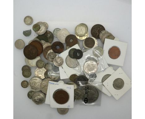 Mixed world coins, including some silver and a Roman AE3. UK P&amp;P Group 1 (£16+VAT for the first lot and £2+VAT for subseq