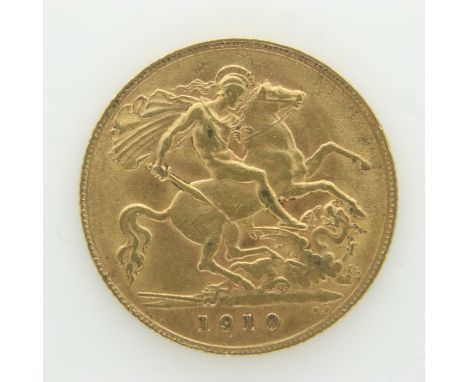 1910 gold half sovereign of Edward VII. UK P&amp;P Group 0 (£6+VAT for the first lot and £1+VAT for subsequent lots) 