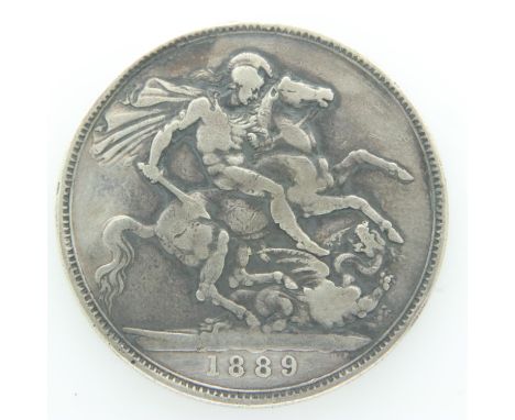 1889 silver crown of Queen Victoria - gF grade. UK P&amp;P Group 0 (£6+VAT for the first lot and £1+VAT for subsequent lots) 