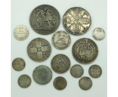 Mostly Victorian pre-1920 silver coins - circulated grades. UK P&amp;P Group 0 (£6+VAT for the first lot and £1+VAT for subse