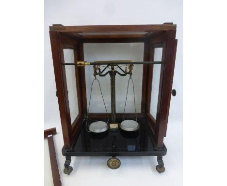 A cased set of precision scales made by Gottinson Sartorius, Number 6750.