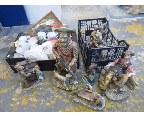  Six Capodimonte ceramic figures, plus a collection of Royal memorabilia celebrating various marriages and births including V