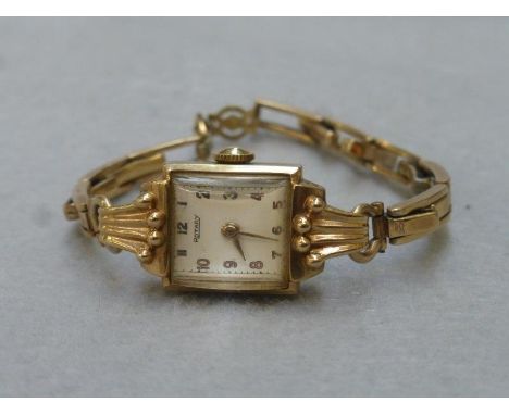 A 9ct gold lady's Rotary watch and strap.