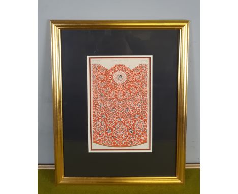 19th Century coloured architectural lithograph, 'Turkish No. 3', 32cm x 20cm, gilt frame and glazed