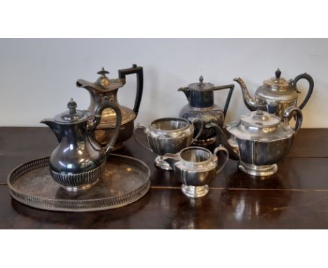 Small quantity Victorian and later silver plated ware including three piece tea service