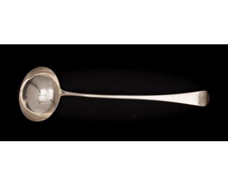 A William IV silver Old English pattern soup ladle, maker George Smith III & William Fearn, London, 1831: initialled, 32cm. l